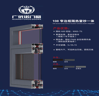 108斷橋紗窗隔熱紗窗一體